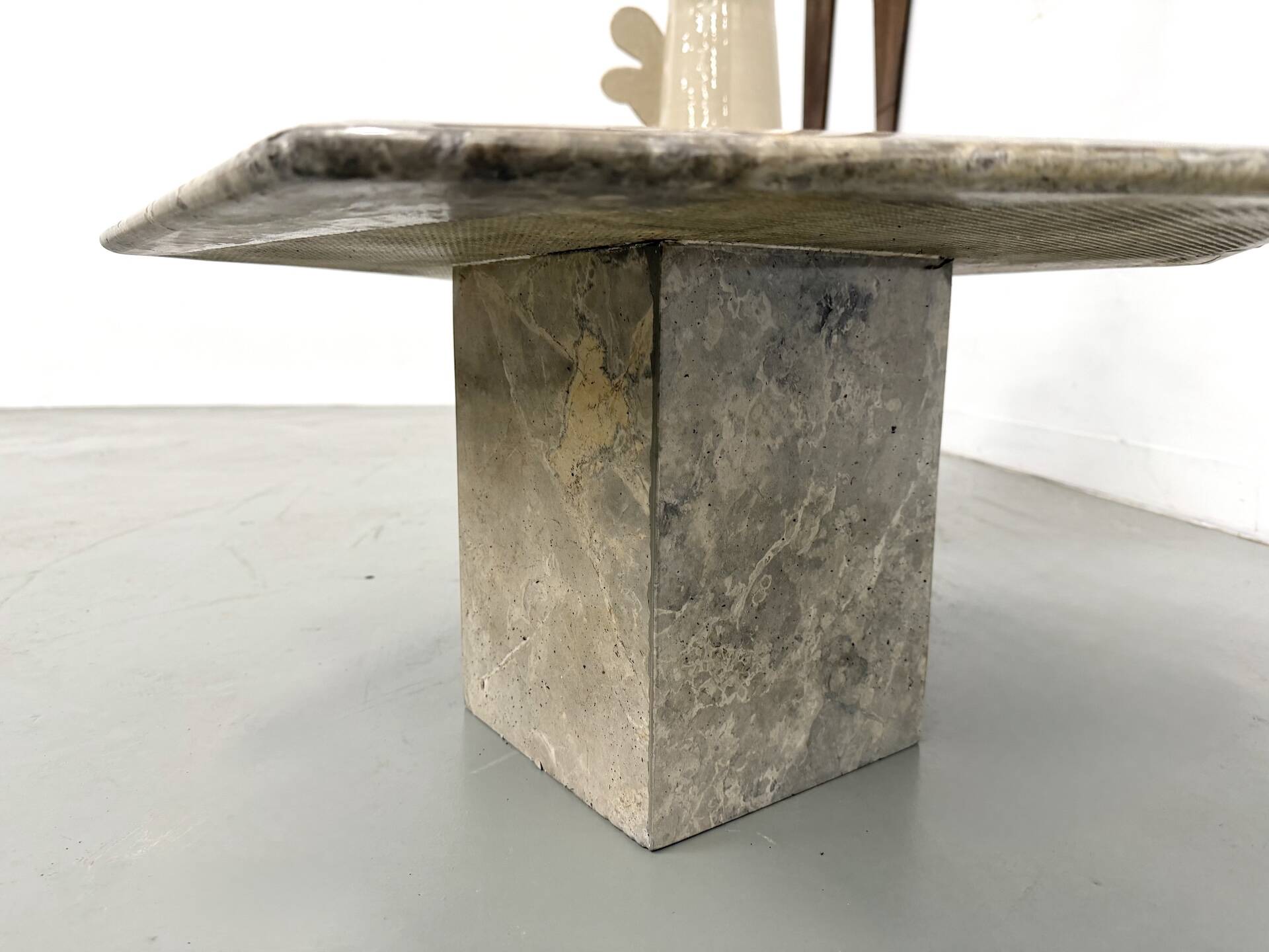 Pair of Italian marble coffee tables, circa 1970.