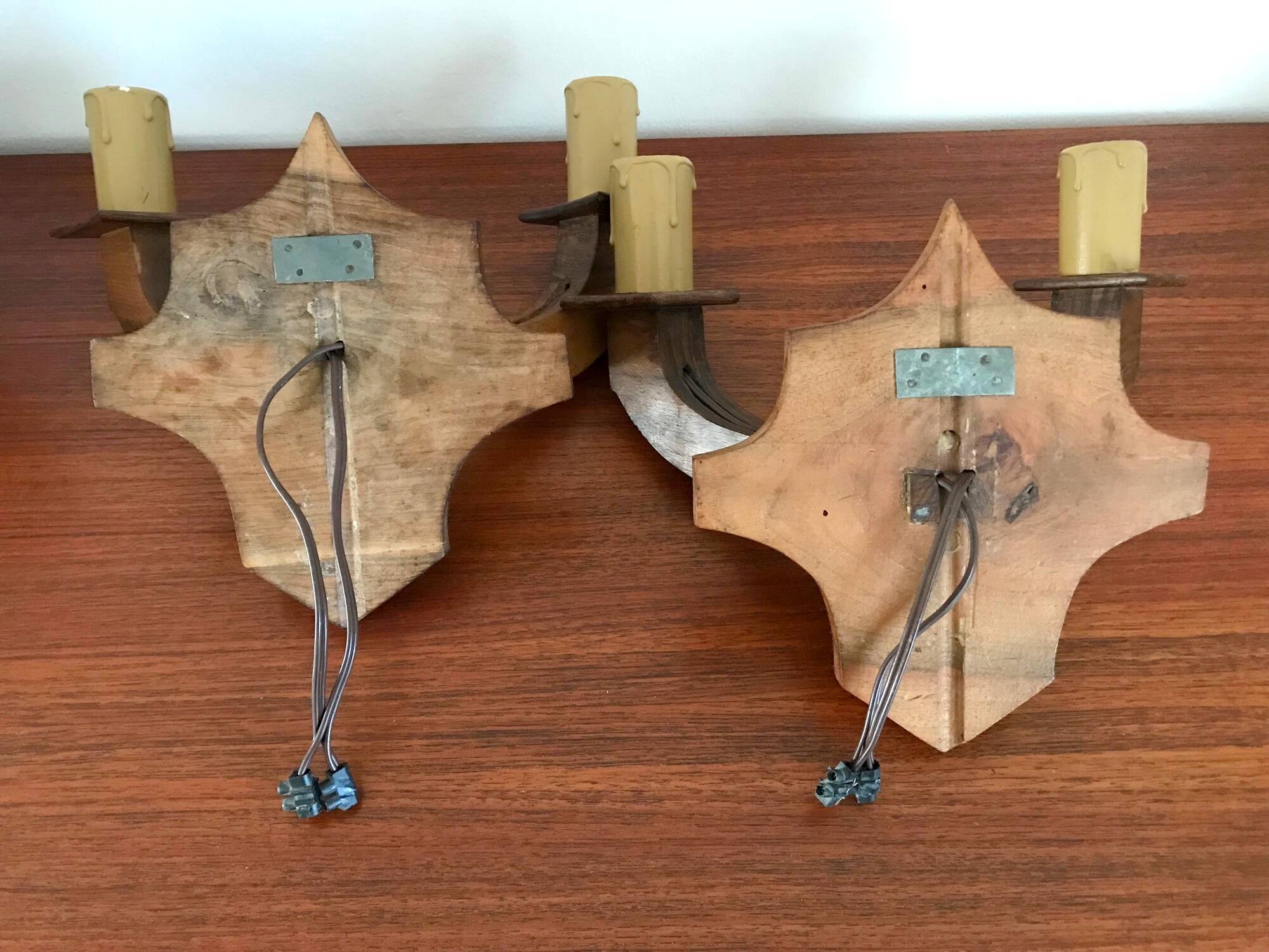 Applique vintage en bois années 50