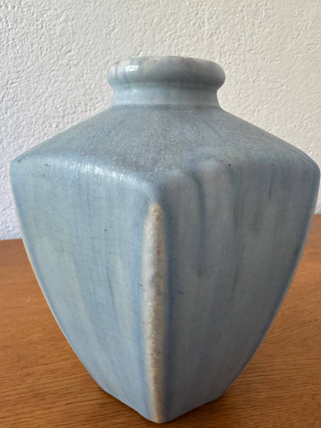 Sky blue ceramic Art Deco vase