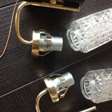 Pair of brass sconces and tulip glass 60