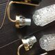Pair of brass sconces and tulip glass 60
