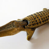 Crocodile ashtray with brass lid