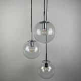 Set of 3 glass bubble globes 4101 by Glashütte Limburg 1970