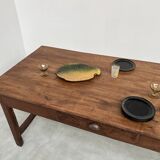 Antique work table in solid cherry and acacia