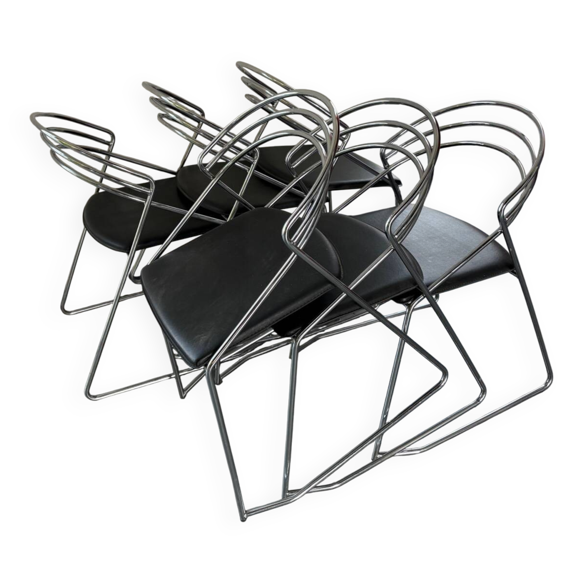6 chaises années 80 design Italien