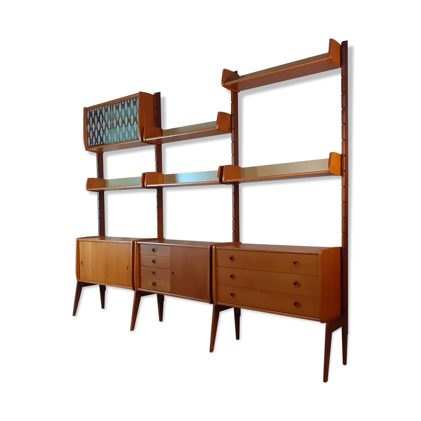 Meuble en teck, 3 modules, modèle Ergo par Blindheim, Norvège 1960