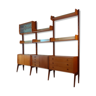 Teak shelf cabinet, 3 modules, ERGO model by Blindheim, Norway 1960s