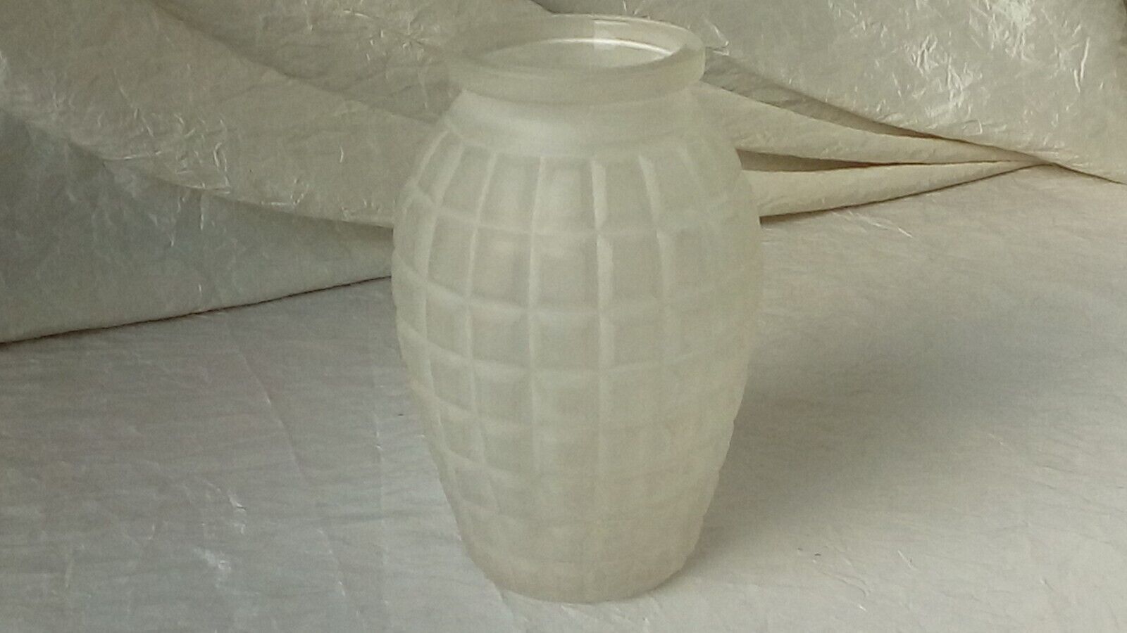 Molded glass vase press art deco period