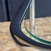 Vintage 1970s Space Age coffee table – tubular chrome & glass