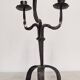 Brutalist candelabrum with 3 lights in wrought iron, France circa 1950.