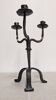 Brutalist candelabrum with 3 lights in wrought iron, France circa 1950.