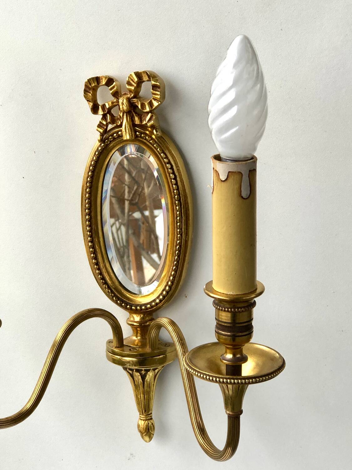 Louis XVI Wall Lamp Lucien Gau Mirror