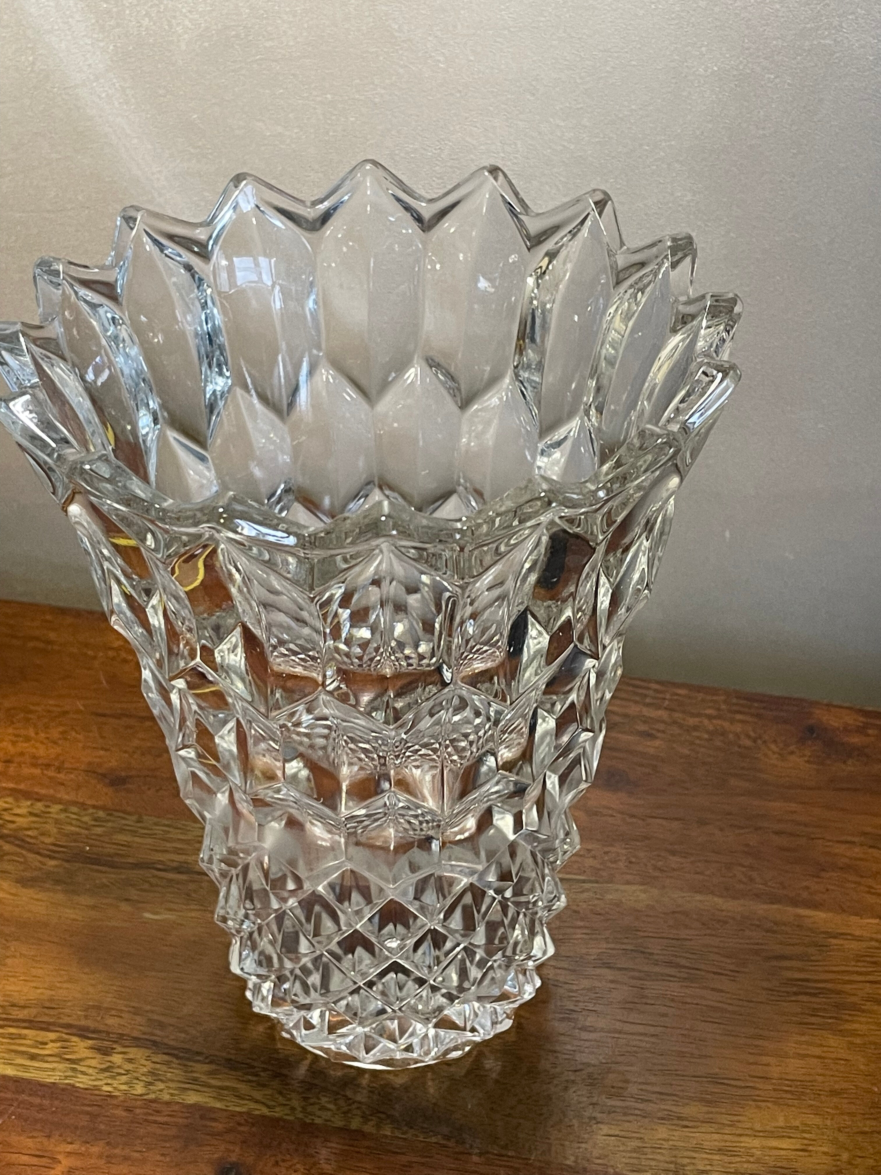 Cut glass vase