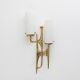 Paire d'appliques brutalistes en bronze et verre de Murano dans le goût de  Felix Agostini