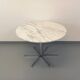 Vintage round dining table in white marble and chrome metal from the 1970s.