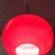 Vintage red glass pendant light from the 70s
