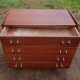 Commode ancienne vintage avec pieds compas bois