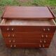 Antique vintage chest of drawers with wooden compass feet