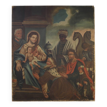 19th century Spanish painting Adoration of the Magi
