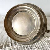 Art Deco fruit bowl in silver-plated metal and chiseled glass