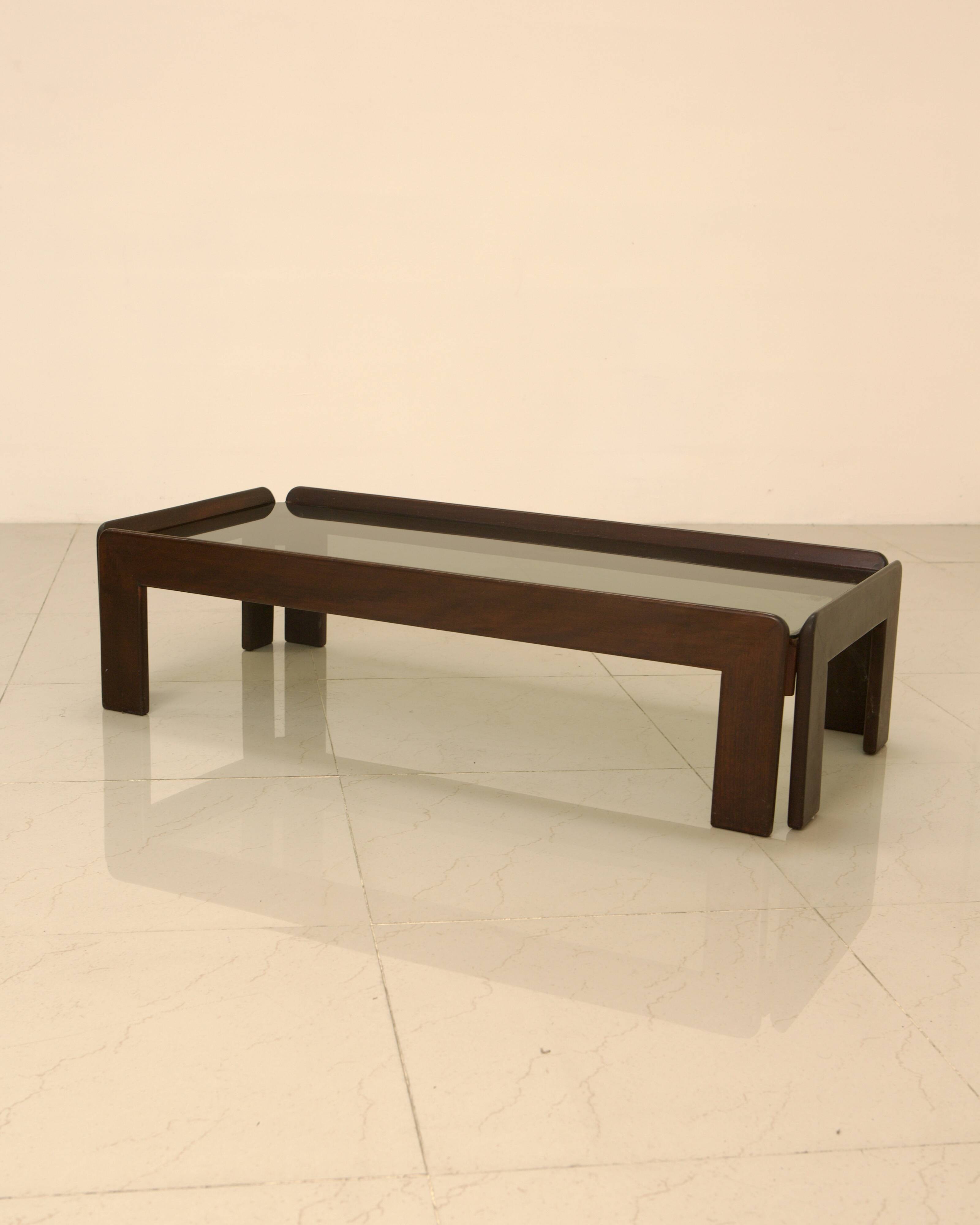 Wooden coffee table by Tobia & Afra Scarpa for Cassina 60s