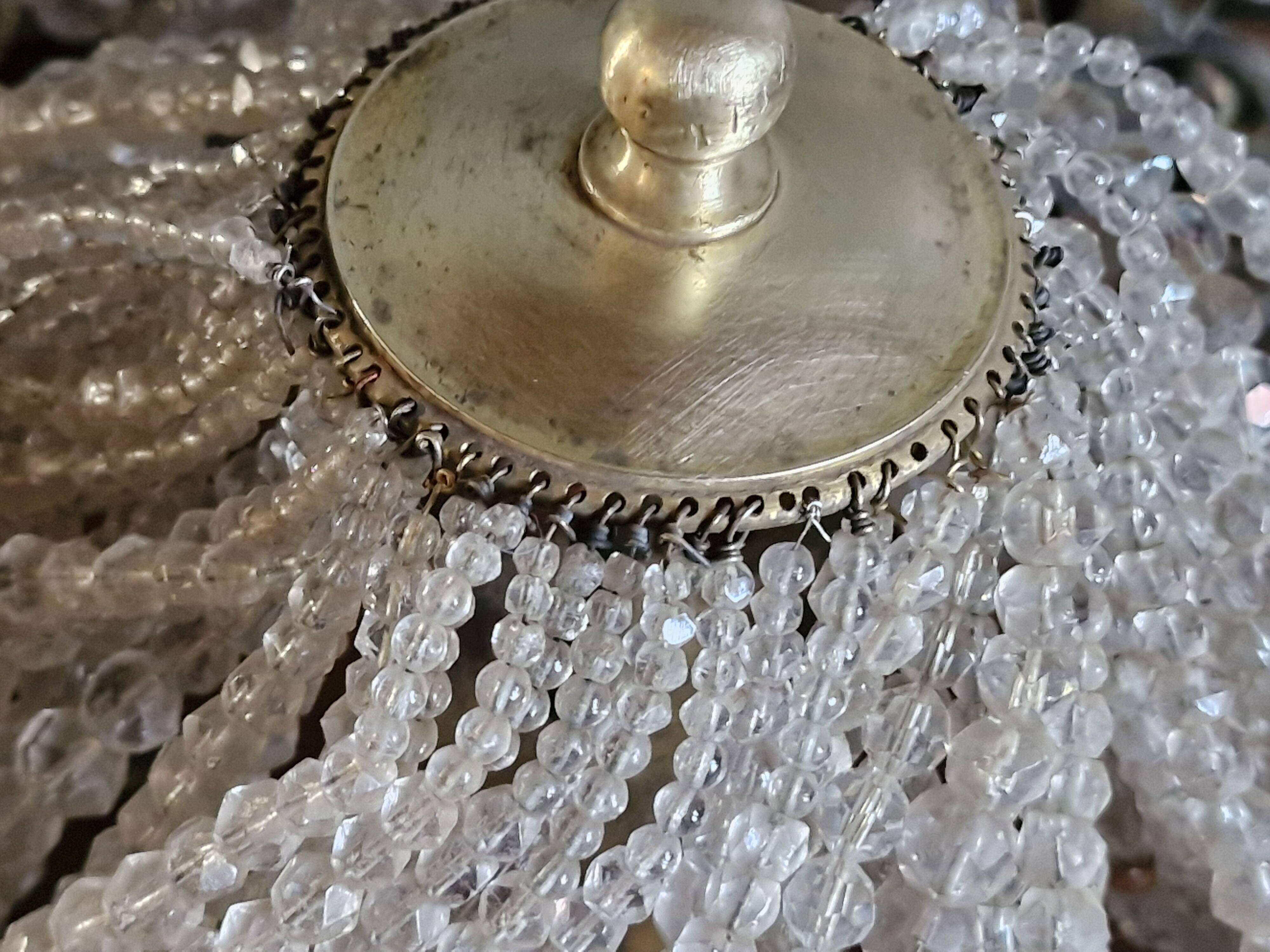 Large ceiling light Demi Montgolfière in bronze with 5 lights - 19th century period