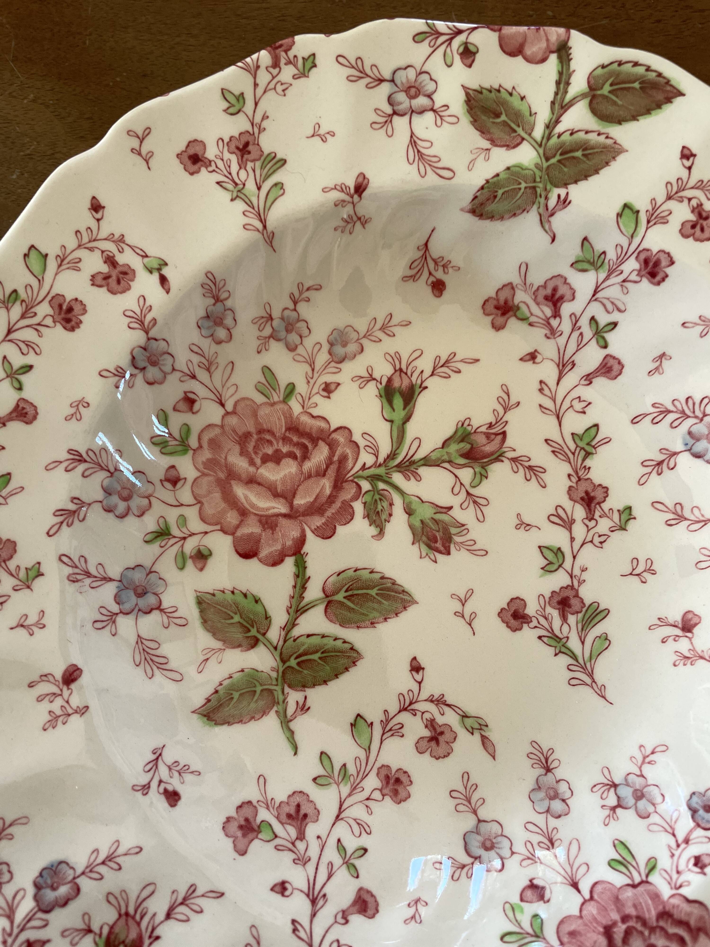 Lot de 4 assiettes creuses Rose chintz Johnson Bros Selency
