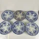 Set of 6 deep plates in ironstone "Flora" – Creil et Montereau, 19th century, blue