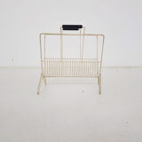 Mid-century white metal magazine stand