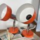 Pair of orange aluminium wall spotlights from the seventies.