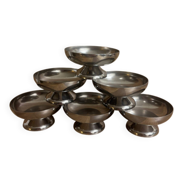 6 coupes en inox vintage