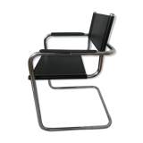 Black leather and chrome chair