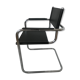 Fauteuil en cuir noir et chrome