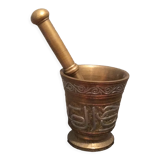 Mortar and pestle in bronze, silver and copper