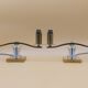 Art Deco lamp pair in brass and glass