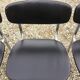 6 vintage chairs in black skaï with chrome metal tubular base.
