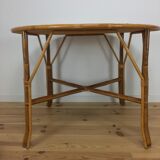 Round dining table 4 people rattan