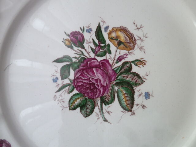 Set of 4 dessert plates Orchies Moulin des Loups Floréal model