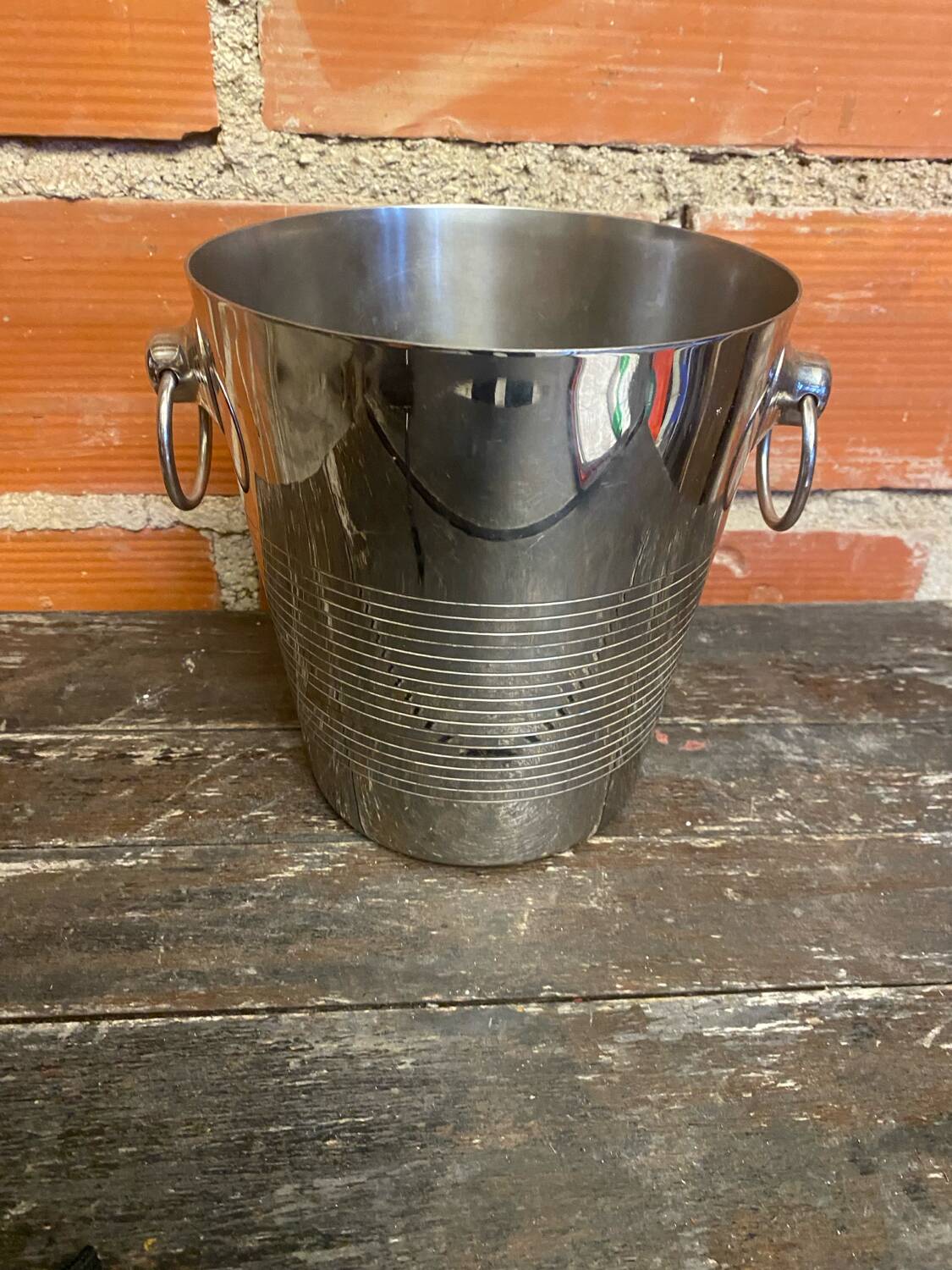 Champagne Ice Bucket Antique RÉMY LETANG Stainless Steel France Vintage #D426