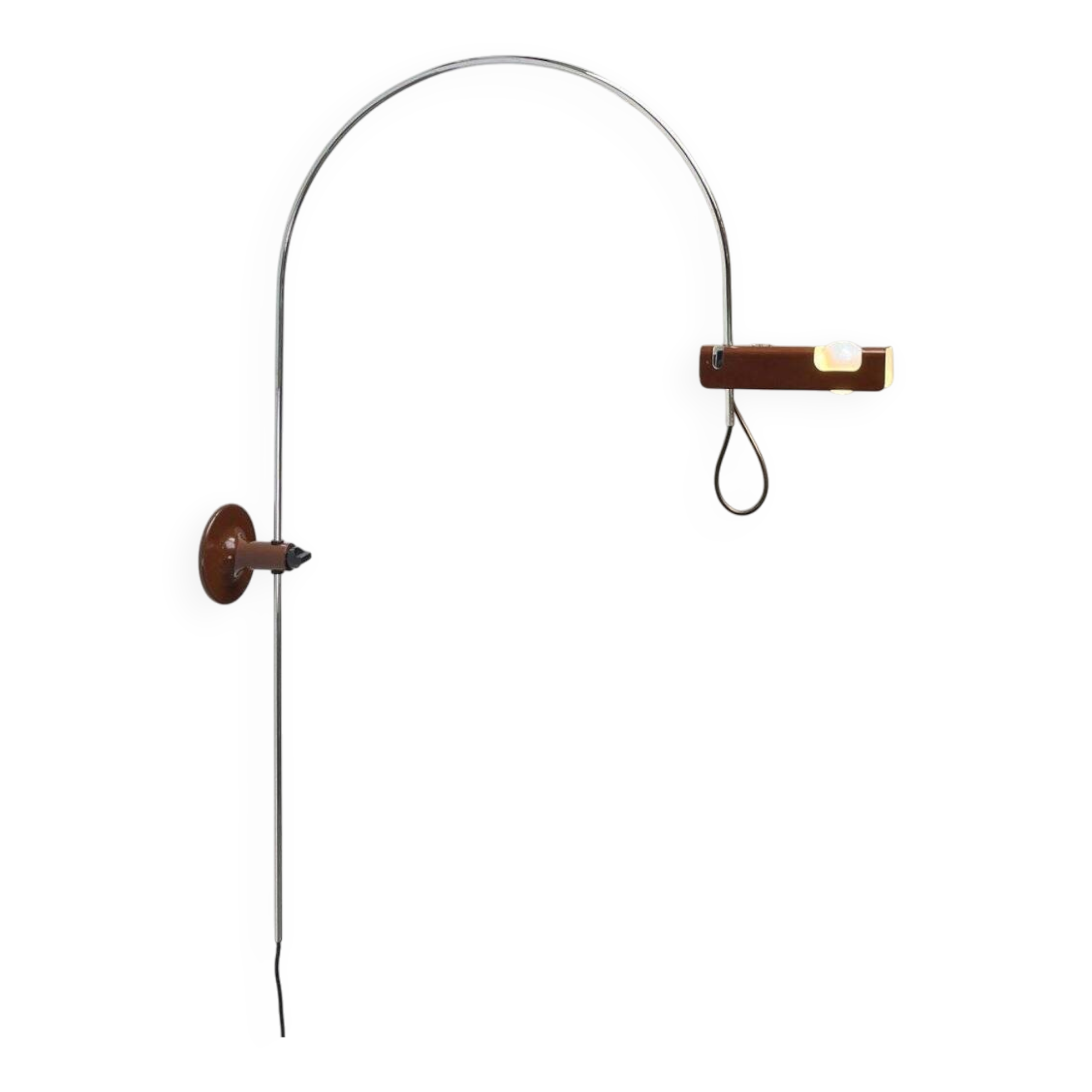 Mid-Century Modern Italian Space Arc Spider Wall Lamp by Joe Colombo for Oluce, 1960s