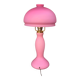 Pink frosted glass and gold brass accent lamp - 1970s