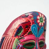 Mexican mask in colored terracotta, 1970s, Mexican
