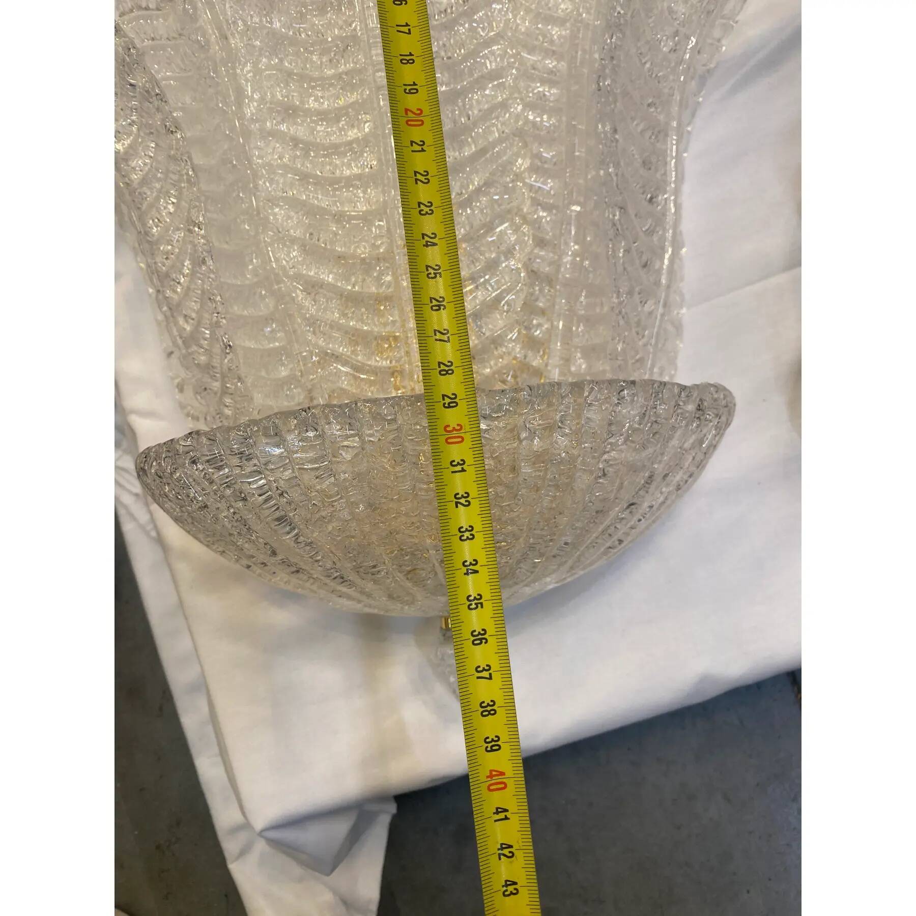 Pair of Murano Glass Tronchi Wall Sconces in Transparent Gold
