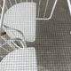 Vintage70's, Emu table in metal and glass, chairs swivelling under the table