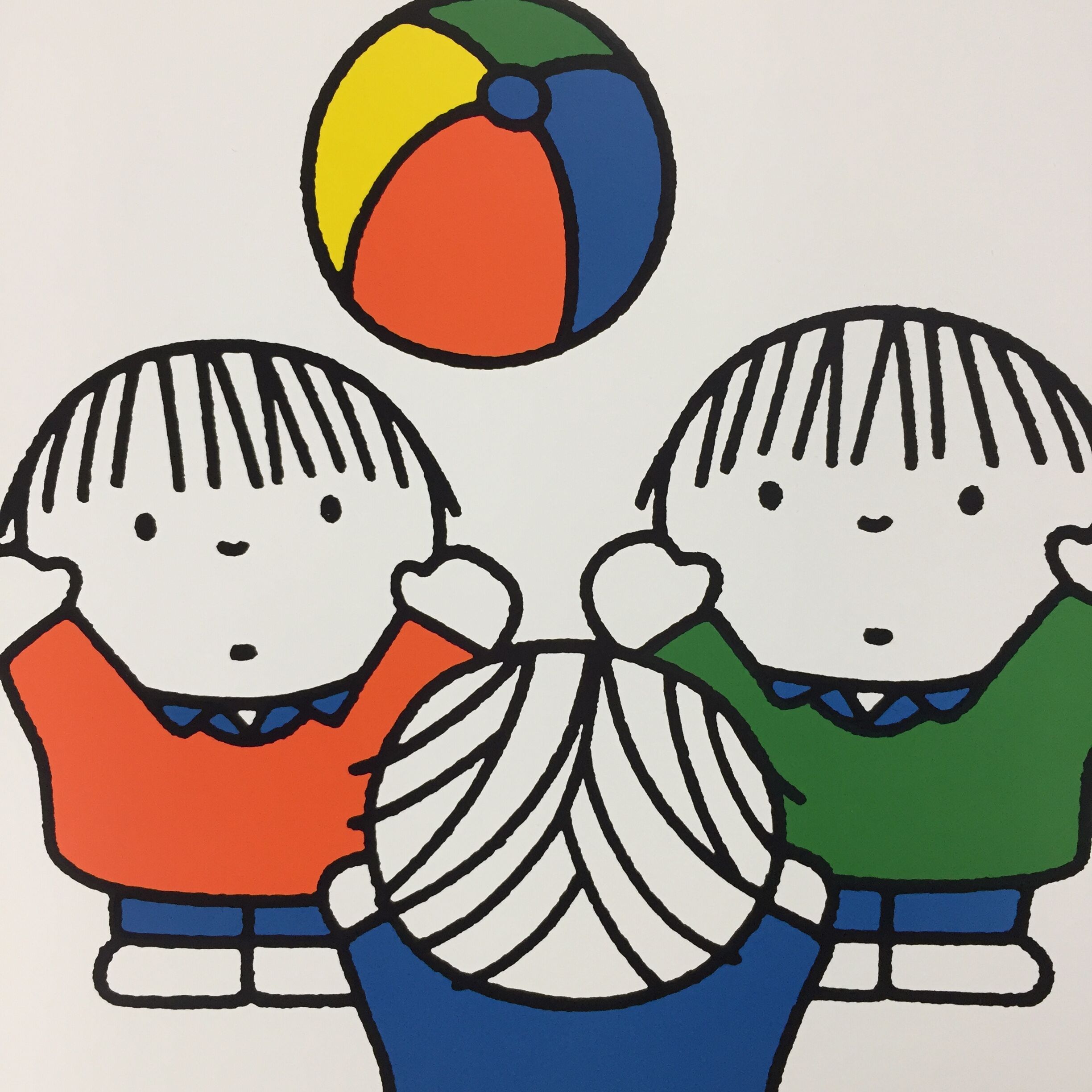 Illustration poster (3 boys) by Dick BRUNA, 1990.