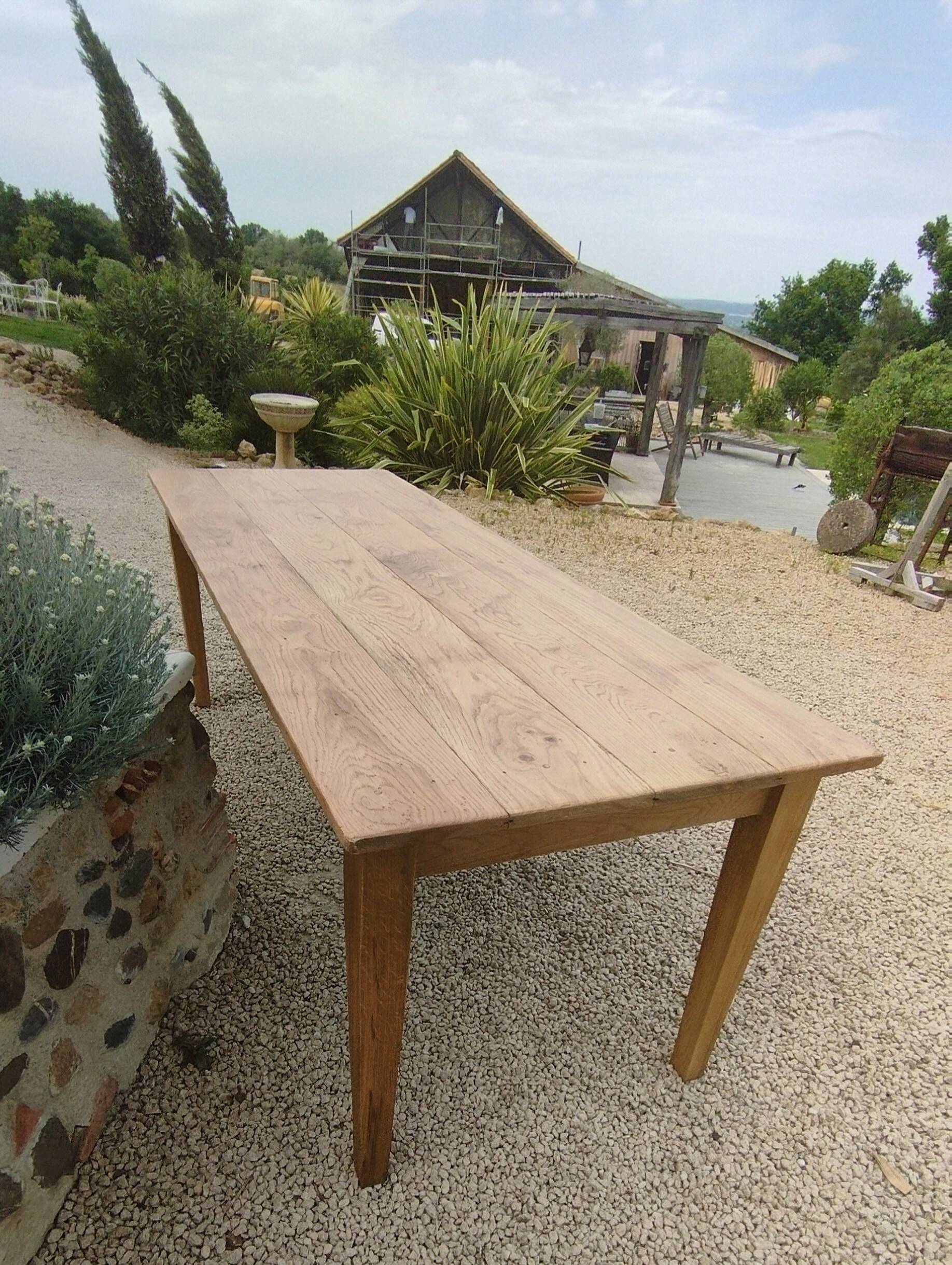 Solid oak farmhouse table 220 X 80 cm