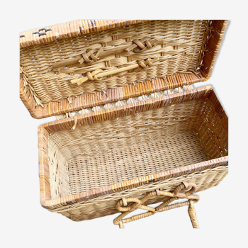 Panier valisette vintage en osier