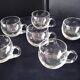 6 engraved glass punch bowls or cups