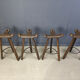 Mid-century brutalist bar stools - set of 4, 1960s