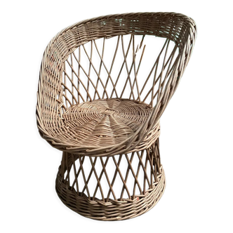 Vintage rattan children's armchair